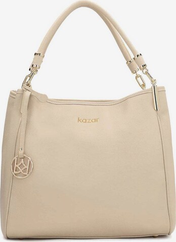 Borsa a spalla di Kazar in beige: frontale