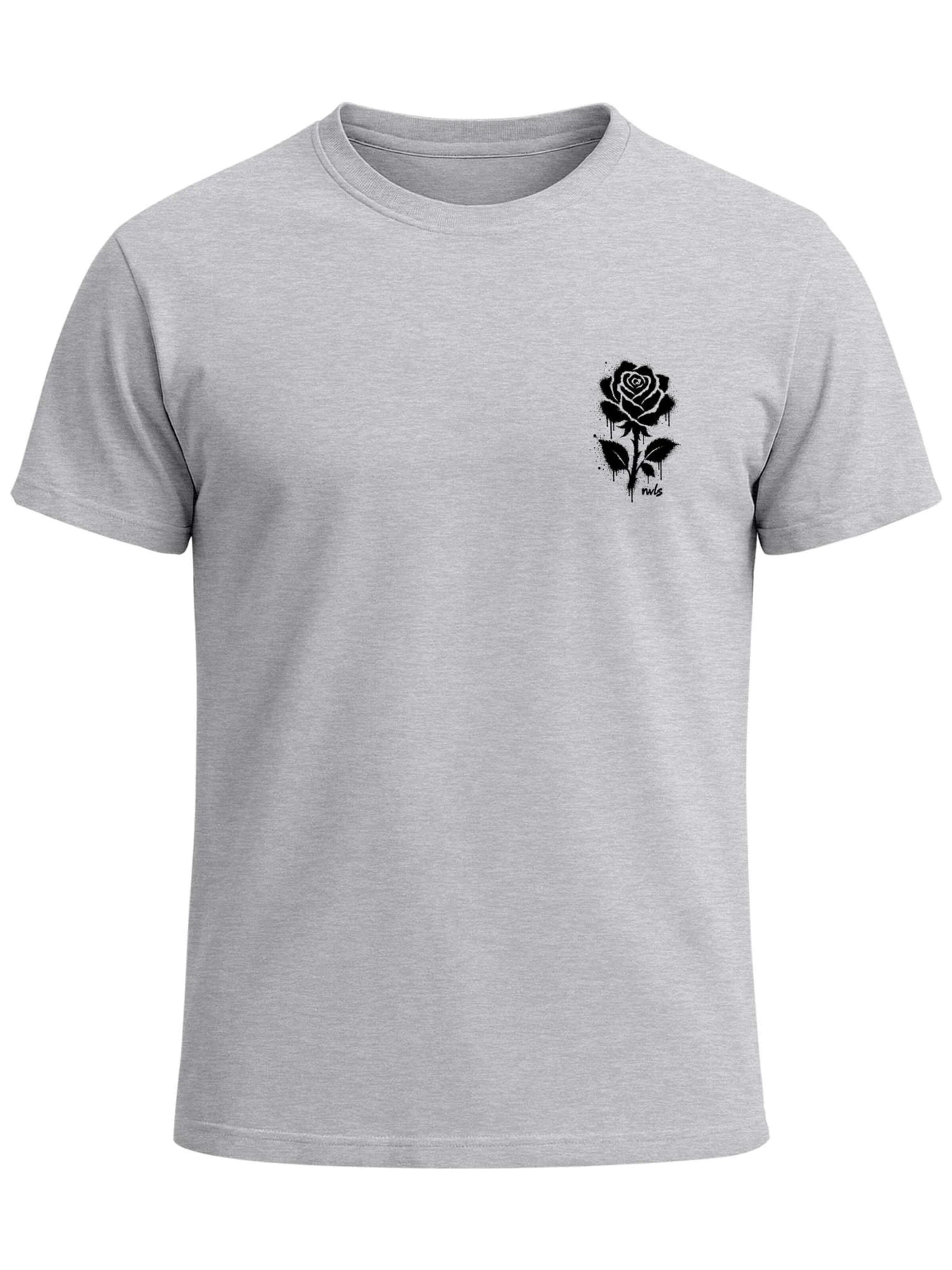 Neverless Shirt 'Graffiti Rose' in Grey: front
