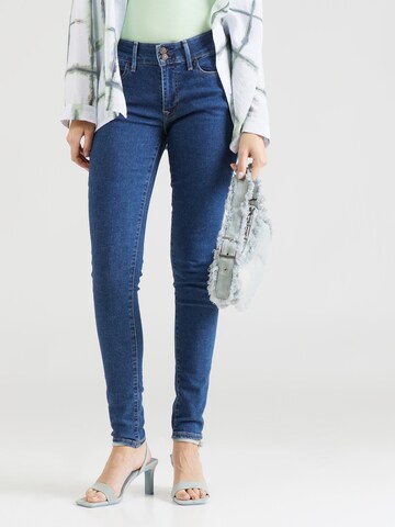 LEVI'S ® Skinny Jeans '711 DOUBLE BUTTON' in Blauw: voorkant