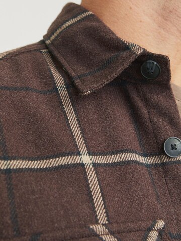 JACK & JONES Comfort fit Button Up Shirt 'JPRRaymond' in Brown