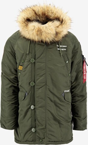 ALPHA INDUSTRIES Зимняя куртка 'N3B Airborne' в Зеленый: спереди