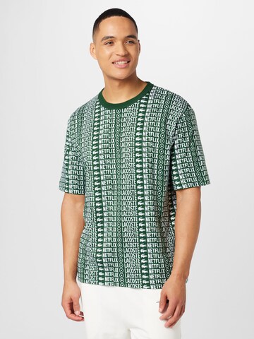 T-Shirt LACOSTE en vert : devant