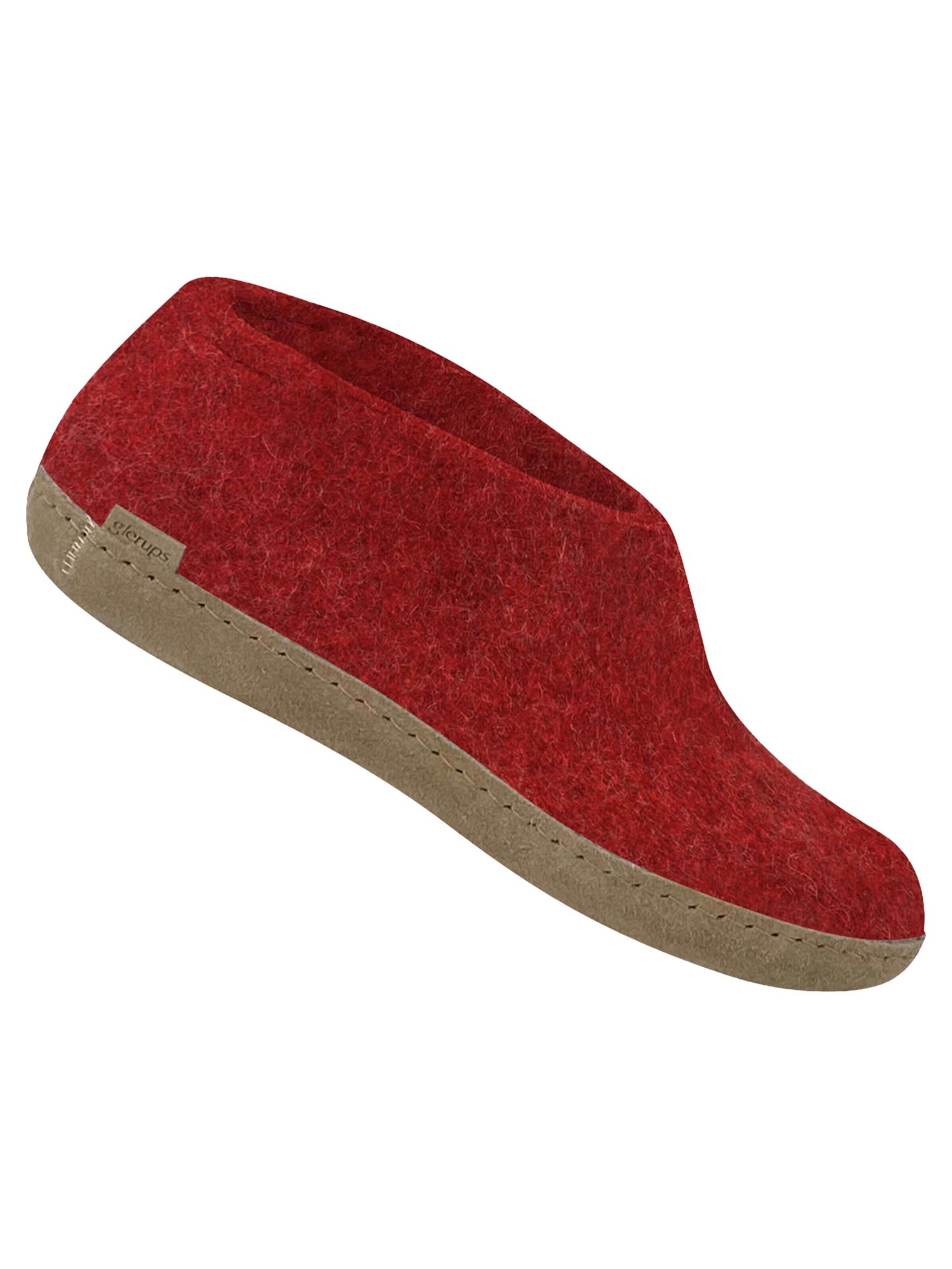 Glerups Slipper 'Ledersohle' in Red