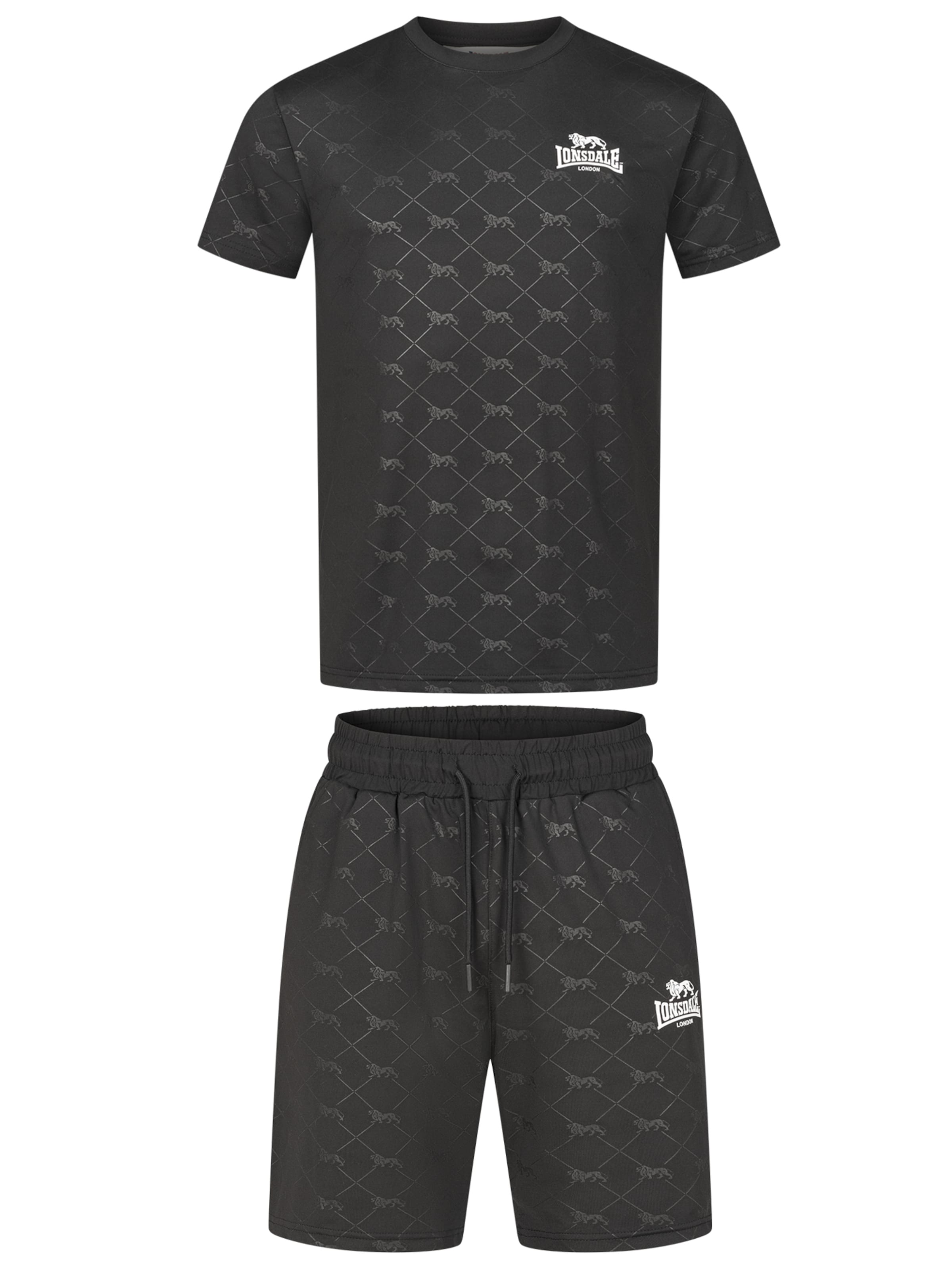 LONSDALE Тренировочный костюм 'Prestwood' в Черный: спереди
