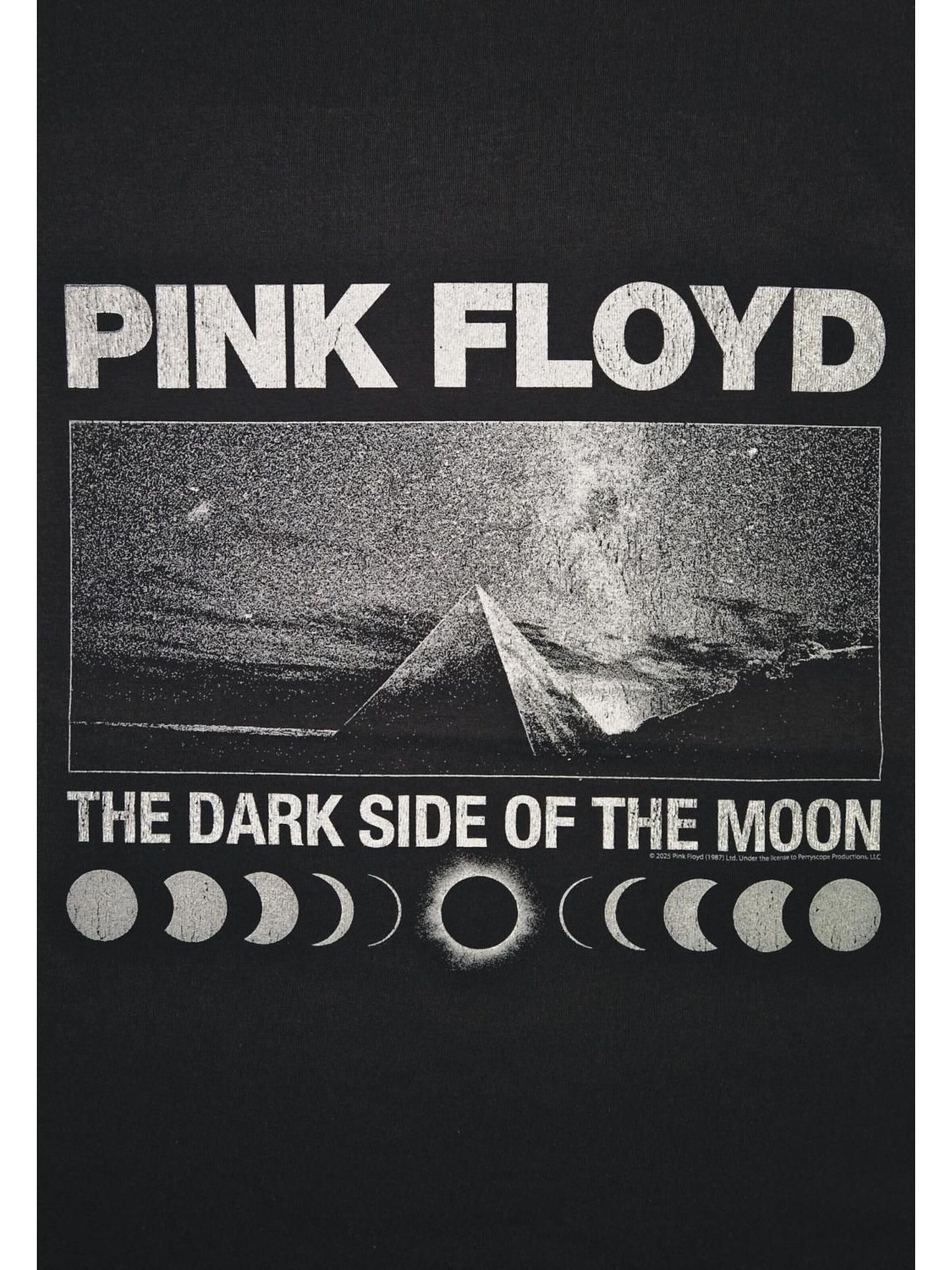 Pink Floyd Shirt 'Pink Floyd B/W Pyramids T-Shirt' in Black