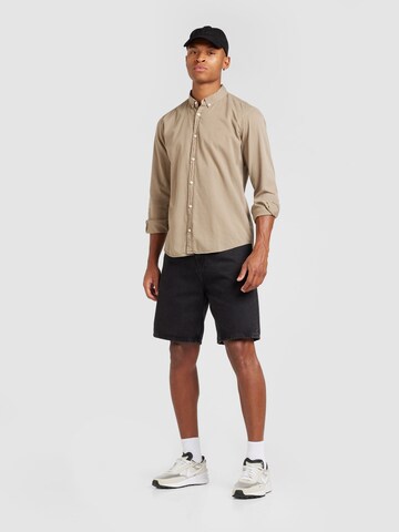 QS Regular Fit Hemd in Braun