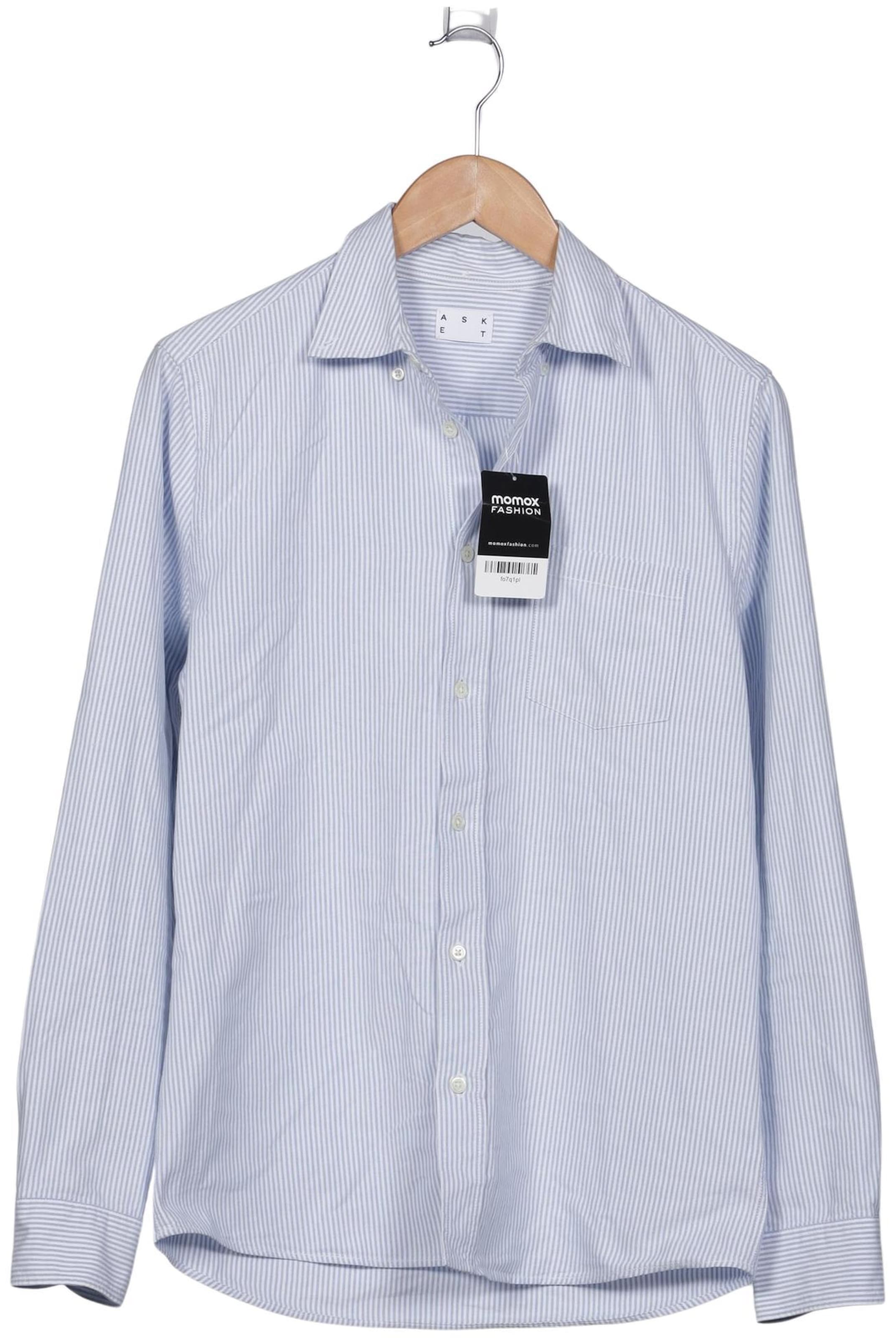 Asket Button Up Shirt in S in Blue: front