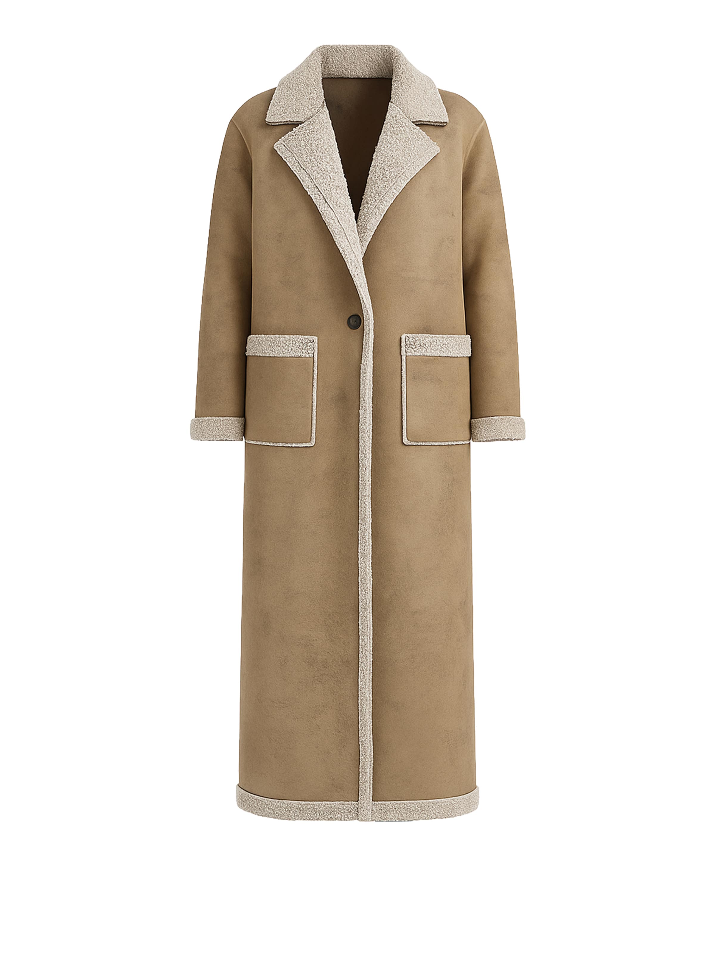 Elara Overgangsfrakke i creme / camel, Produktvisning