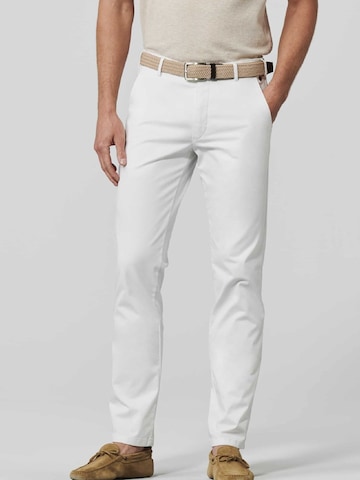Meyer Hosen Regular Chino Pants 'Roma' in White: front