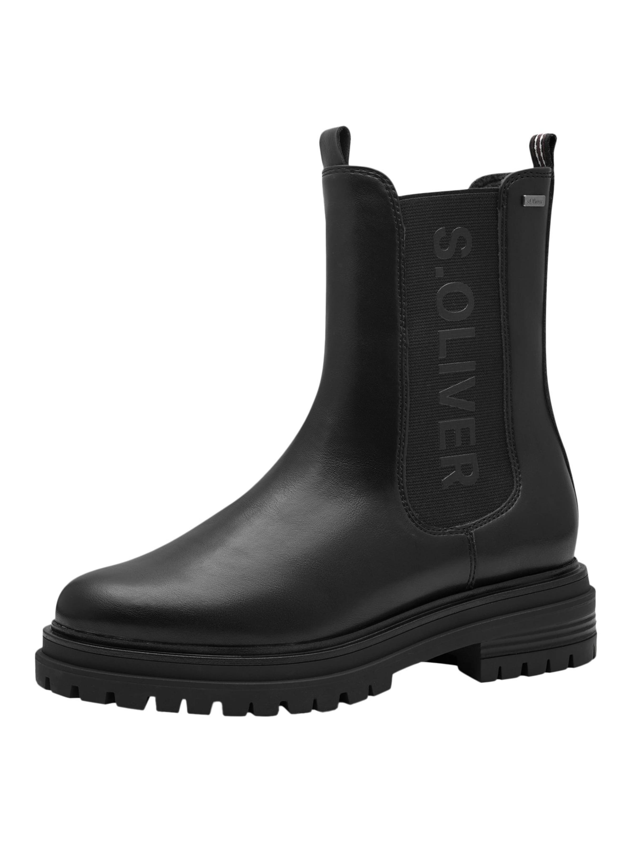 s.Oliver Chelsea boots in Black: front