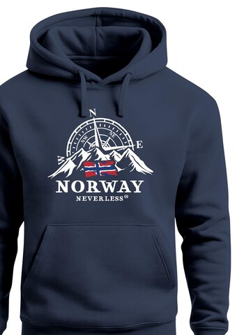 Neverless Sweatshirt 'Norway Kompass' in Blue