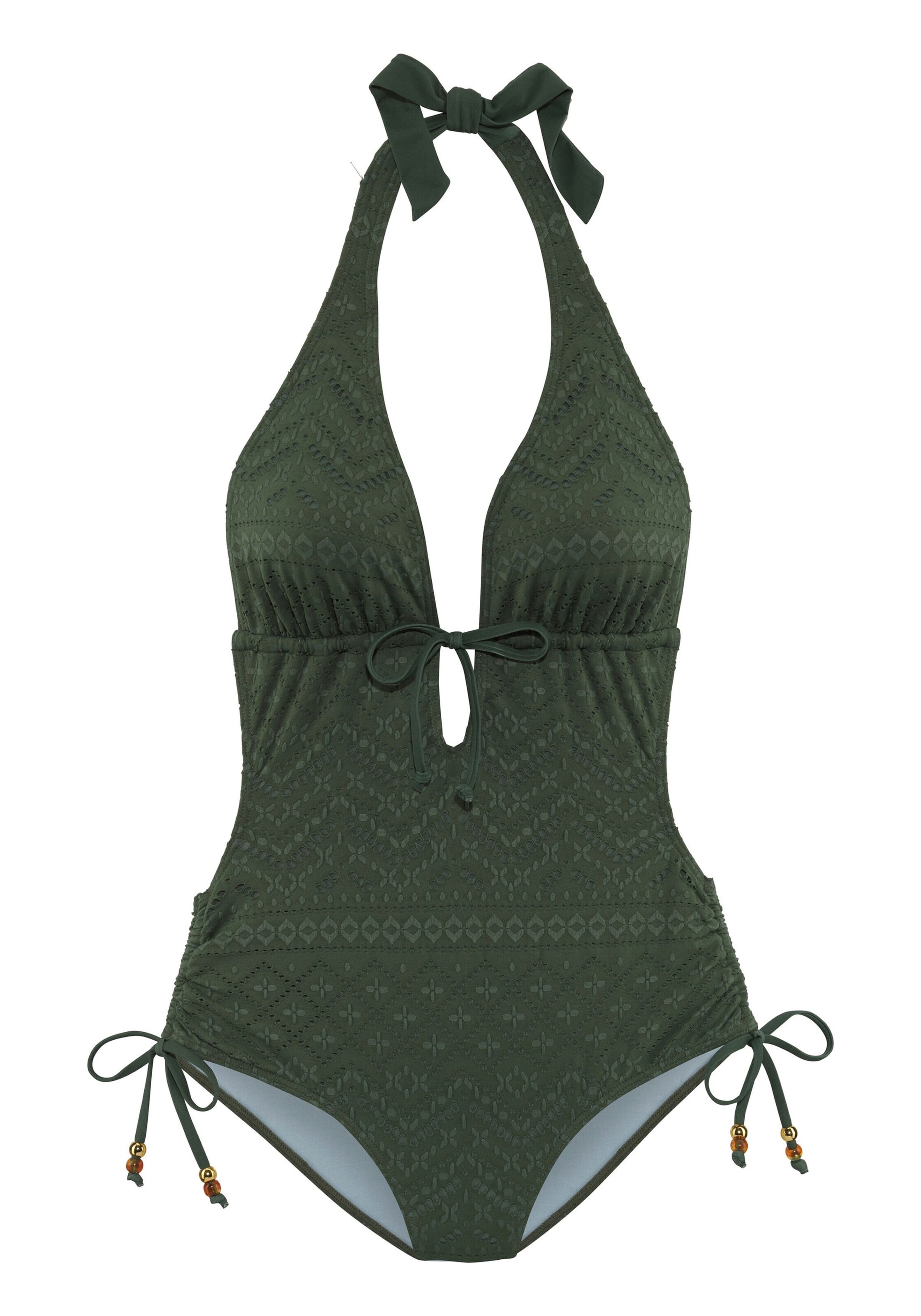 LASCANA Ujumistrikoo, värv roheline: eest vaates