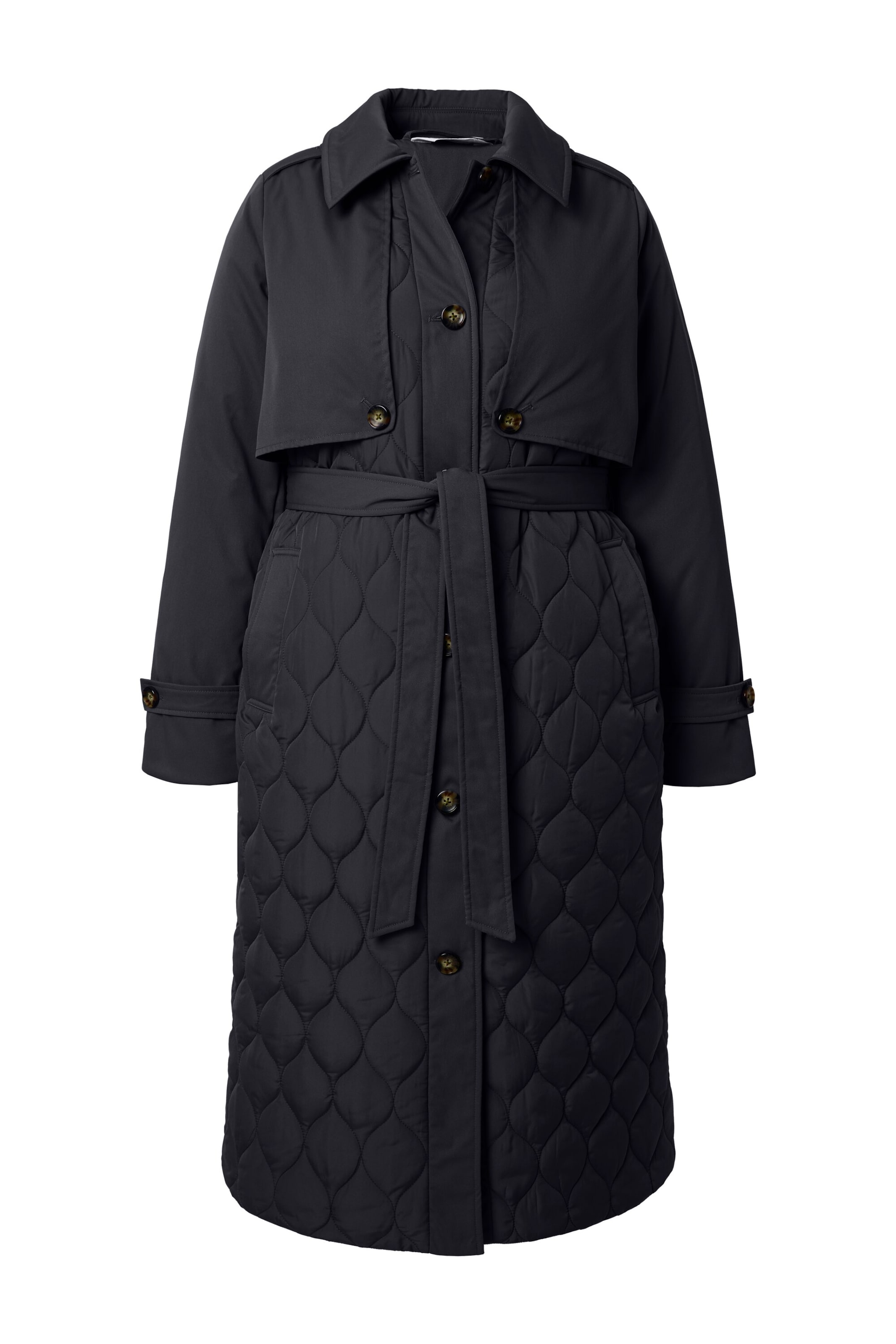 Studio Untold Wintermantel in Zwart: voorkant