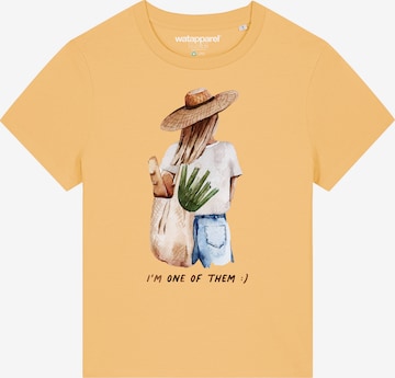 T-shirt Watapparel en jaune : devant