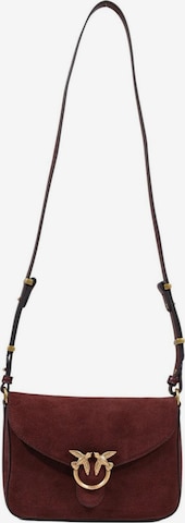 PINKO Schoudertas 'LOVE SATCHEL MINI SUEDE 107656 A0F6' in Bruin: voorkant