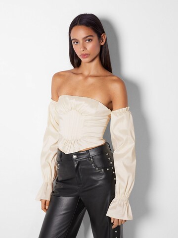 Bershka Blus i beige: framsida