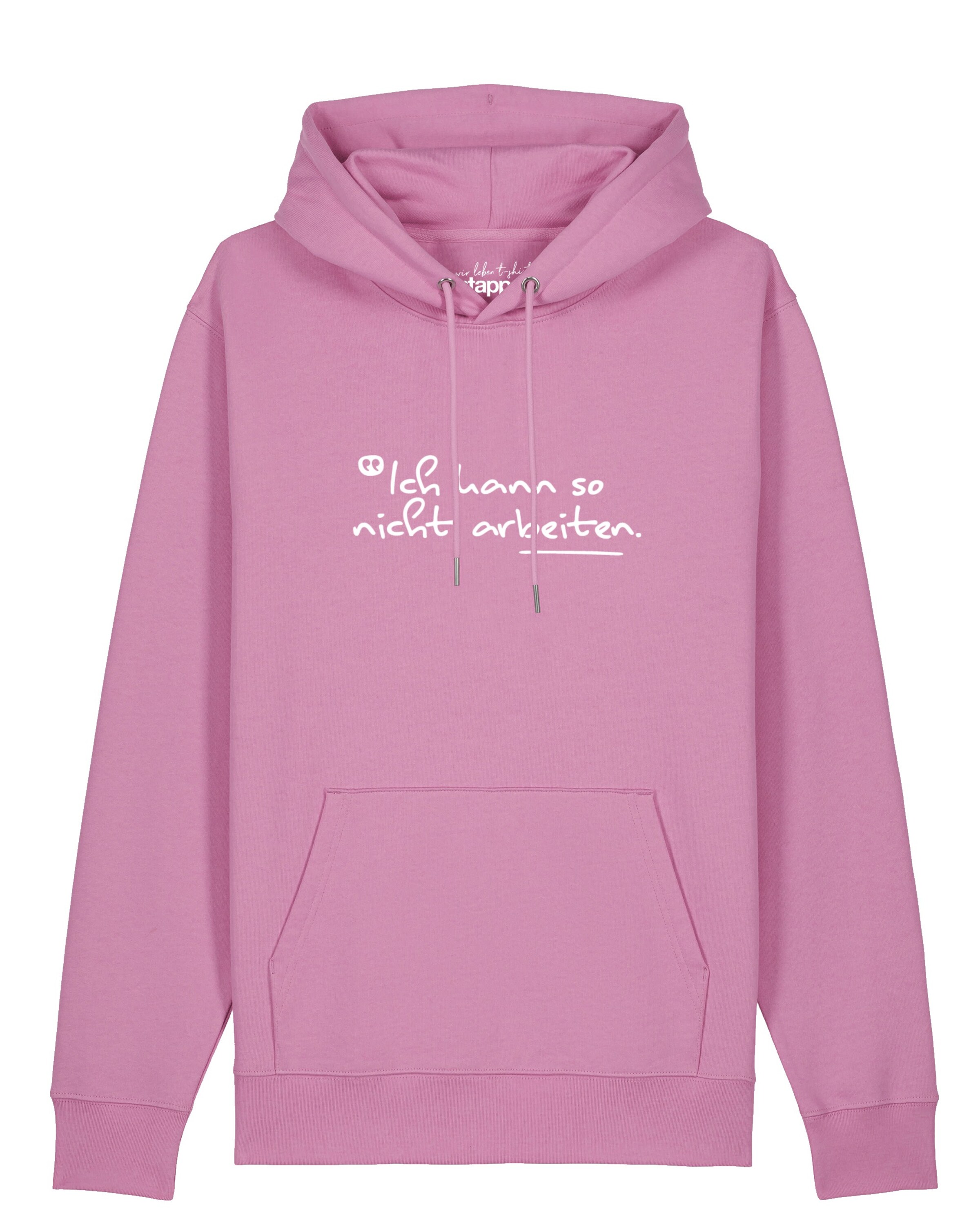 Felpa 'Ich Kann So Nicht Arbeiten' di Watapparel in rosa: frontale