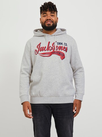 Jack & Jones Plus Μπλούζα φούτερ σε γκρι: μπροστά