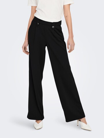 ONLY Wide leg Bandplooibroek 'SANIA' in Zwart: voorkant