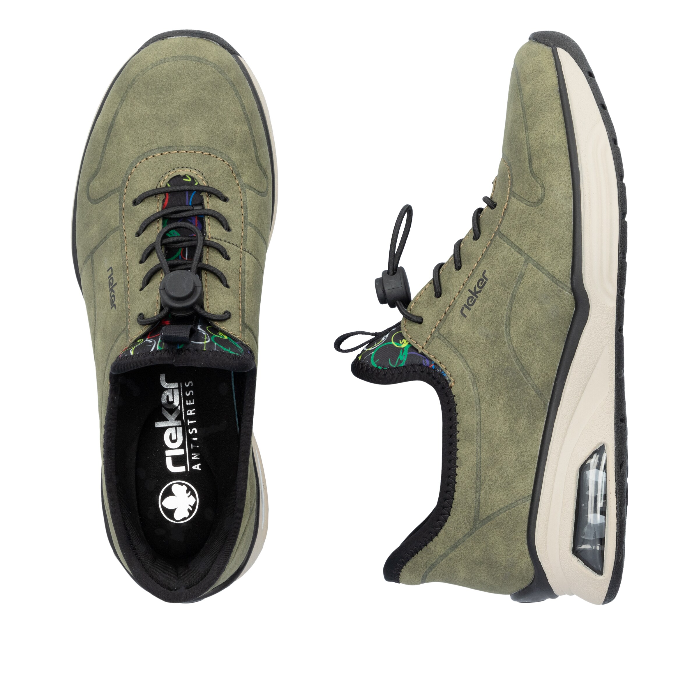 Chaussure de sport à lacets Rieker en vert