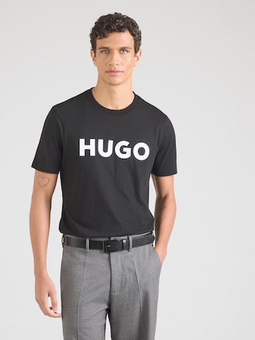 HUGO Μπλουζάκι 'Dulivio' σε μαύρο: μπροστά