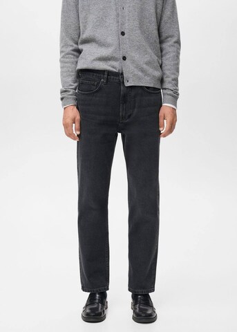 MANGO MAN Tapered Jeans 'Lori' in Black: front