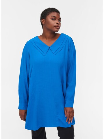 Zizzi Tuniek 'XVINYL' in Blauw: voorkant