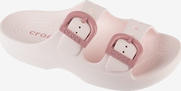 Crocs Strand-/badschoen 'Crocs Saturday Enamel Buckle Sandal W' in Roze: voorkant