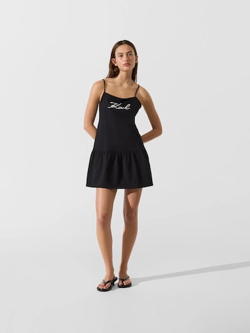 Karl Lagerfeld - Vestido de praia em preto: frente