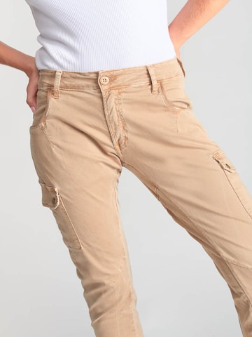 Le Temps Des Cerises Tapered Cargobroek 'Rivera' in Beige