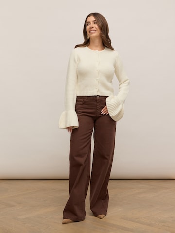 noar studios Wide leg Τζιν σε καφέ