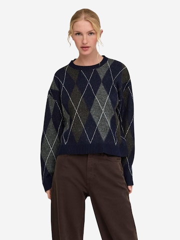 Pullover 'Onlrhombus Argyle Pullover Knt Noos 15383804' di ONLY in blu: frontale