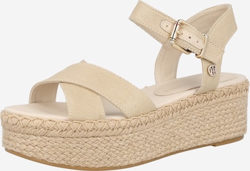 TOMMY HILFIGER Strap sandal in Beige: front