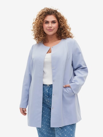 Zizzi Between-Seasons Coat 'Summer' in Blue: front