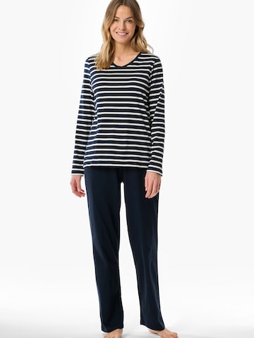 SCHIESSER Pajama ' Casual Essentials ' in Blue: front