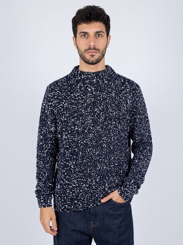 Brava Fabrics Sweater 'Two Tones Sweater Navy / Navy' in Blue: front