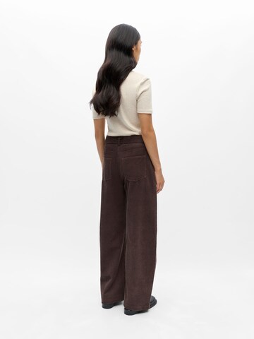 Wide Leg Pantalon 'OBJPella' OBJECT en marron