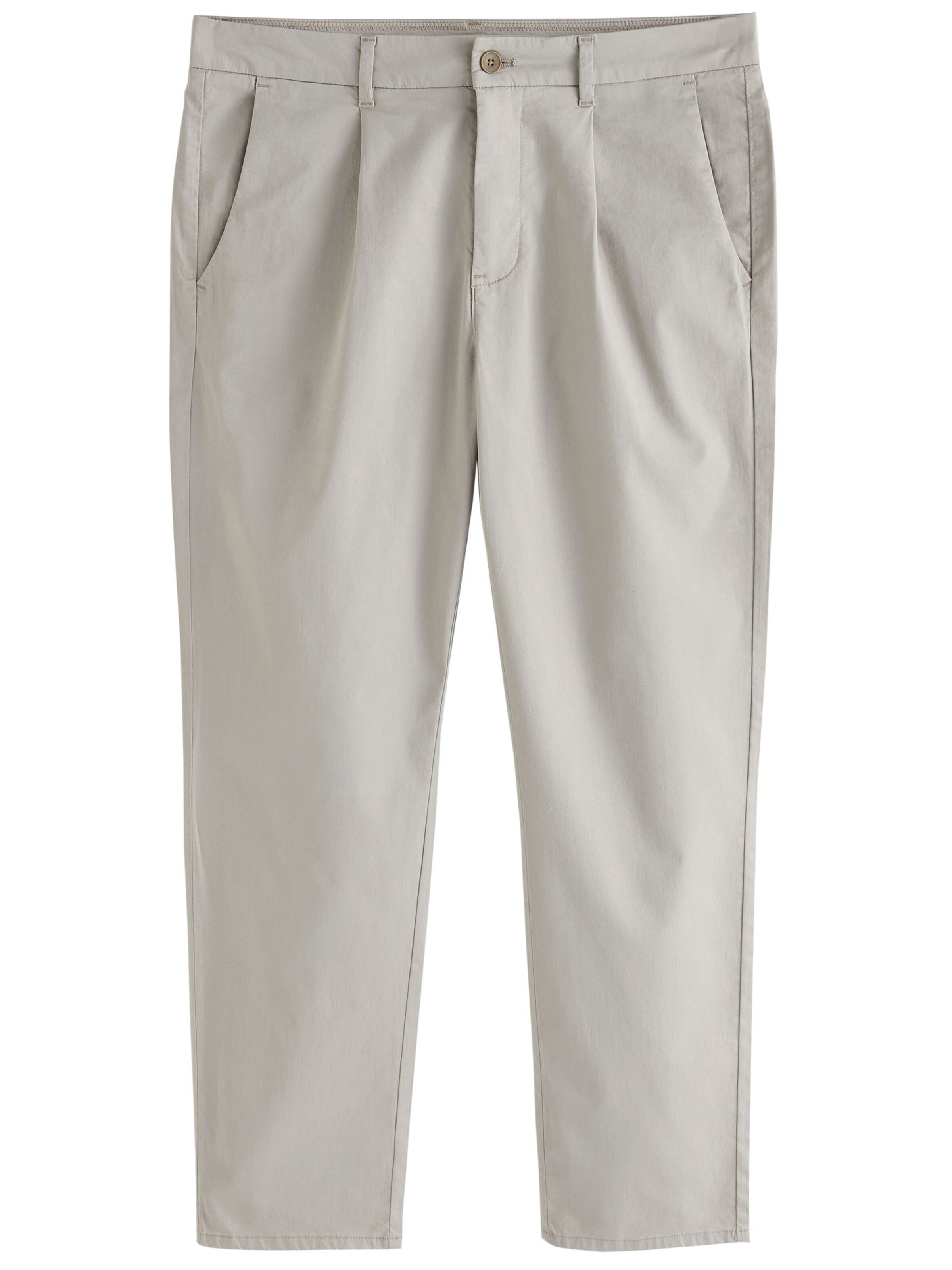 Next Slimfit Bandplooibroek in Beige: voorkant