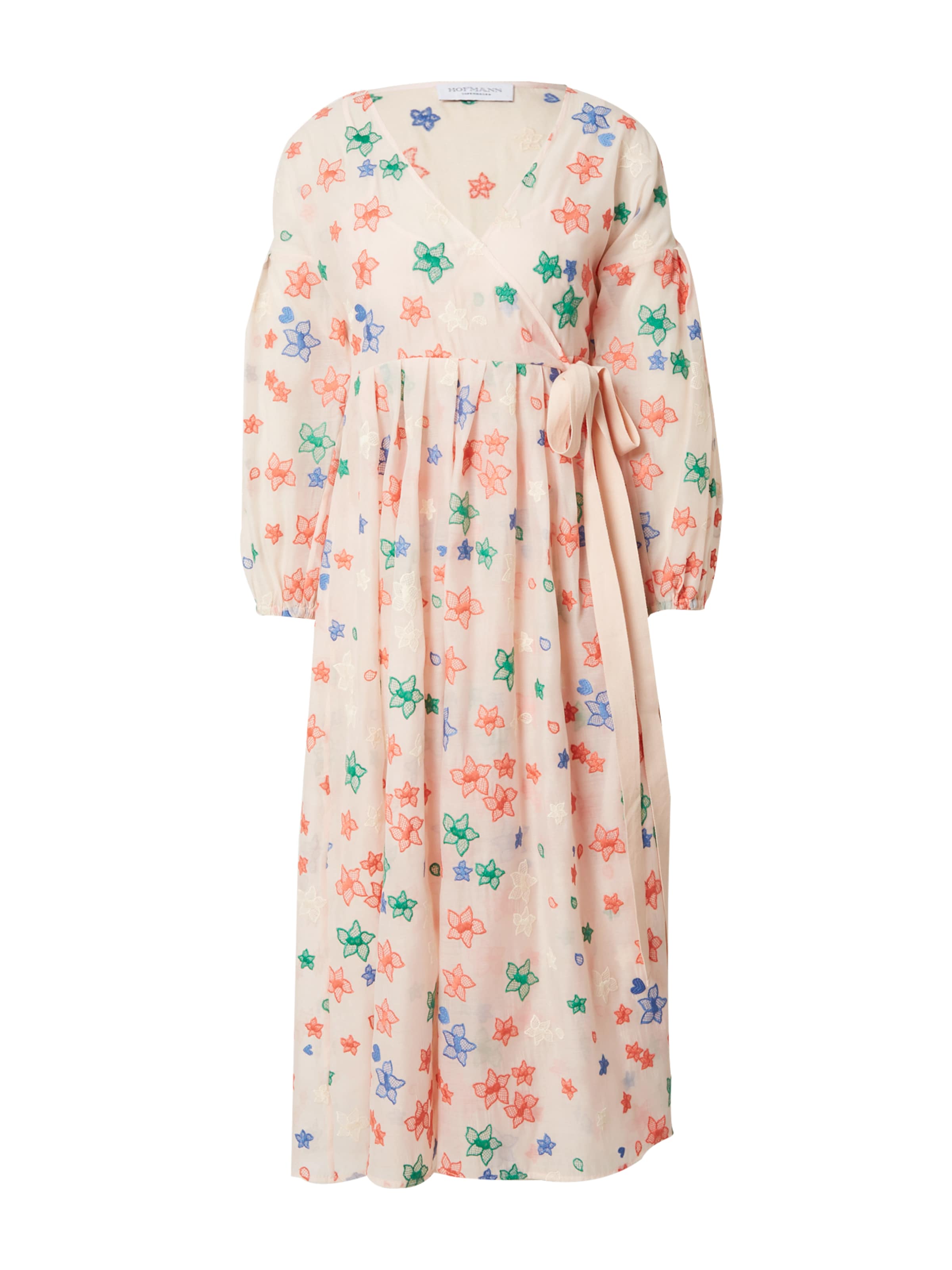 Hofmann Copenhagen Robe 'Nela' en bleu / vert / abricot / corail, Vue avec produit