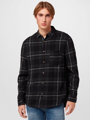 Cotton On Regular fit Button Up Shirt 'CAMDEN' in Black: front