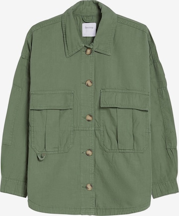 Bershka Between-season jacket in Green: front