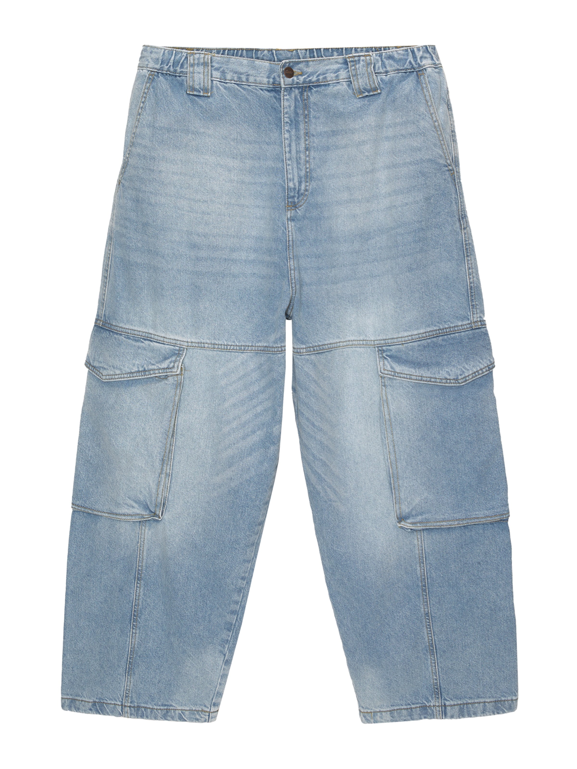 Loosefit Jeans cargo Pull&Bear en bleu : devant