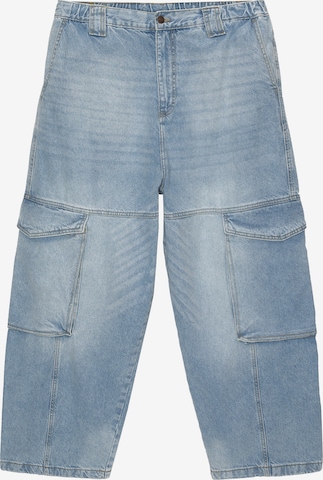 Pull&Bear Ohlapna forma Kargo kavbojke | modra barva: sprednja stran