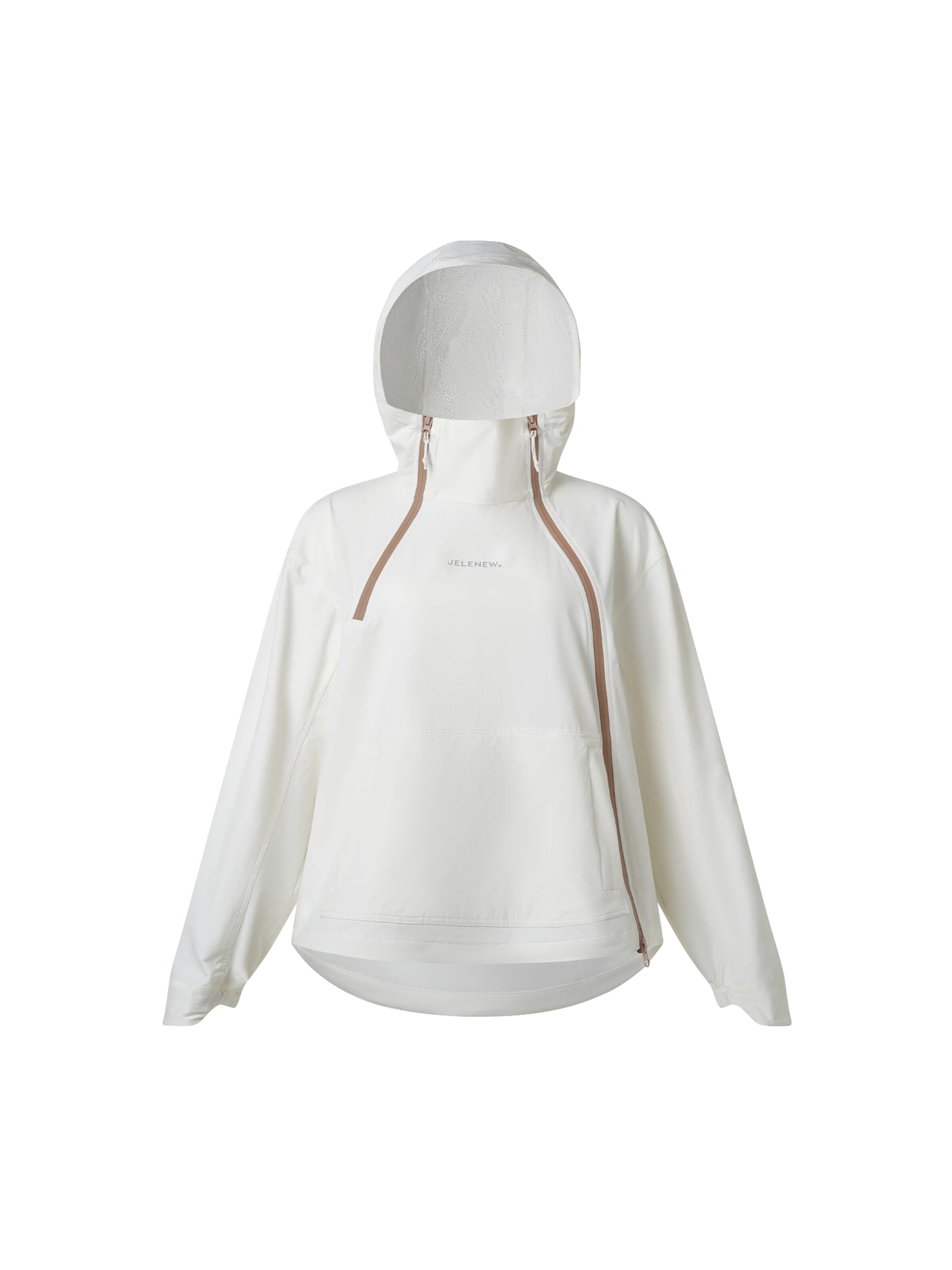 Giacca di mezza stagione 'Asymmetrical Zippered Splash-proof Jacket' di Jelenew in bianco: frontale