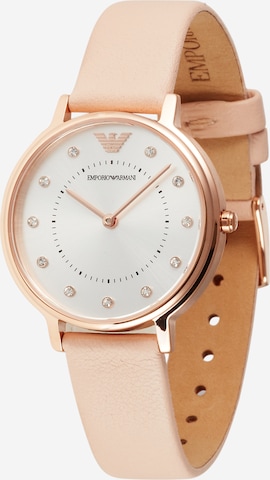 Emporio Armani Analoog horloge in Beige: voorkant