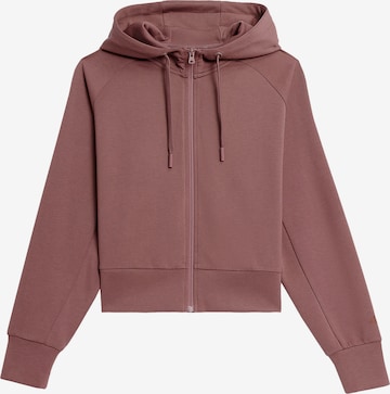 4F Athletic Zip-Up Hoodie 'F0766' in Brown: front