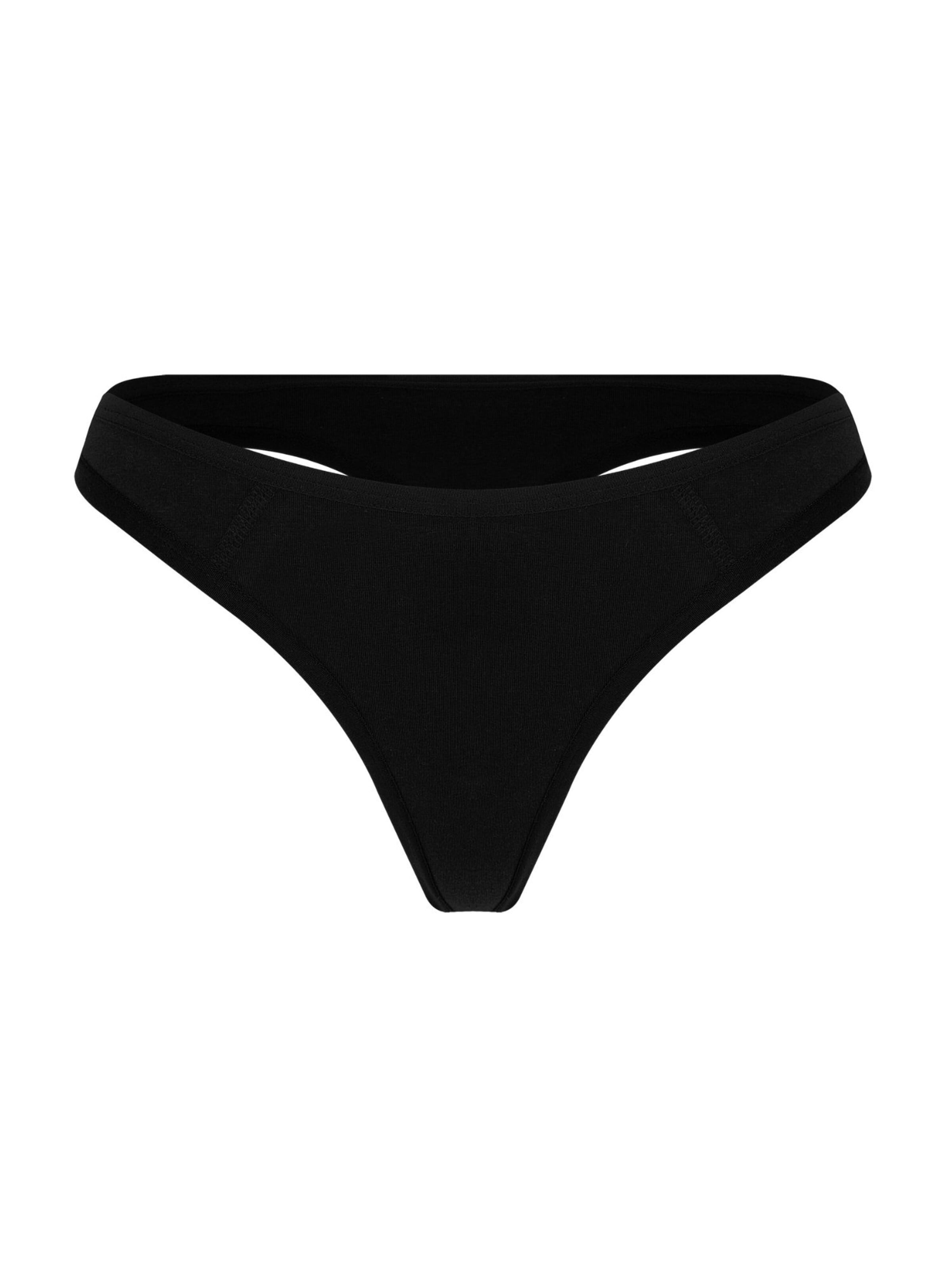 Albero Natur String 'Damen Bio Baumwoll Tanga-Slip'‌‌‌‌‌‌‌‌‌ in Schwarz: Vorderseite
