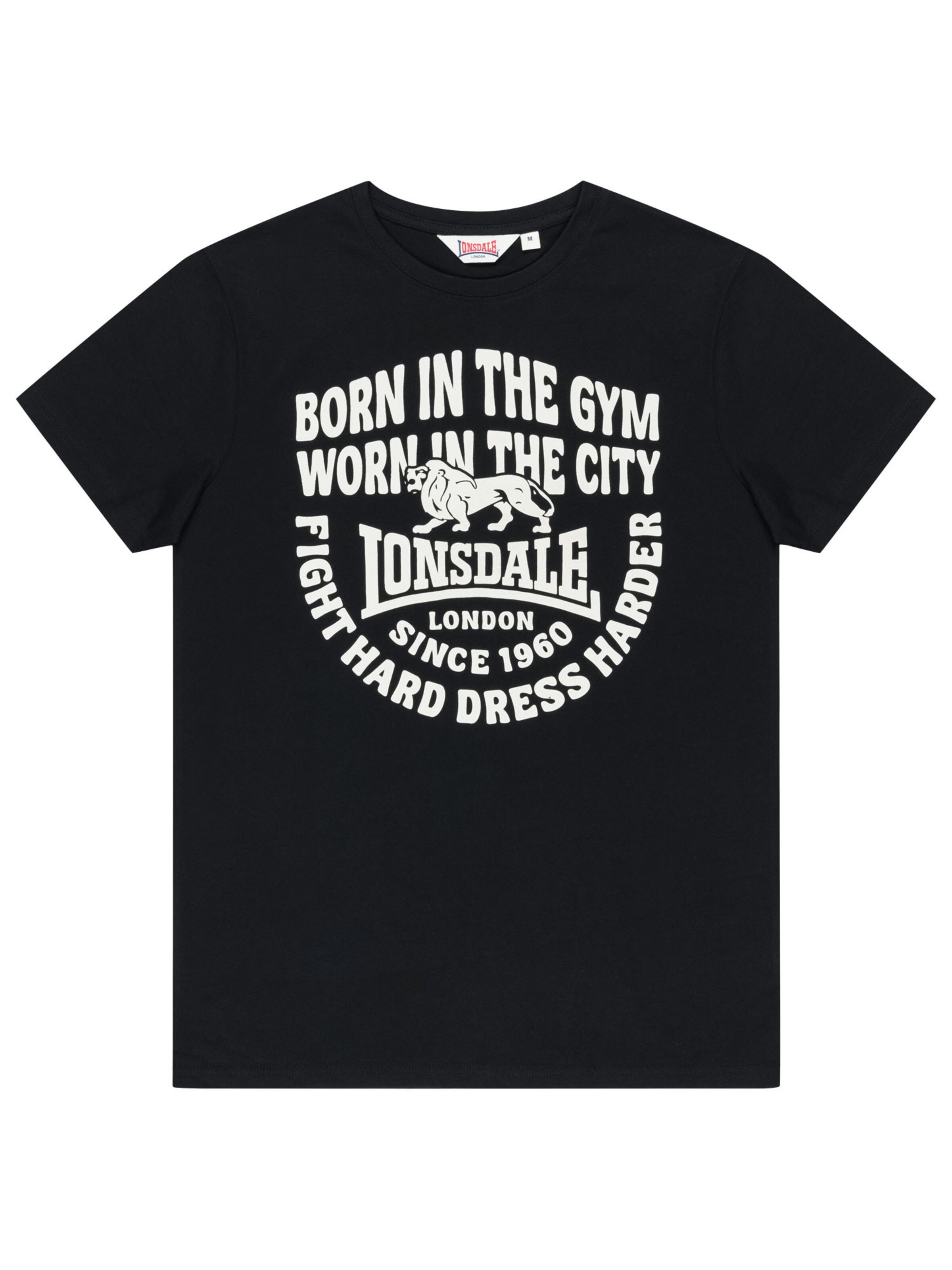 LONSDALE - Camiseta 'Cricklewood' en negro: frente