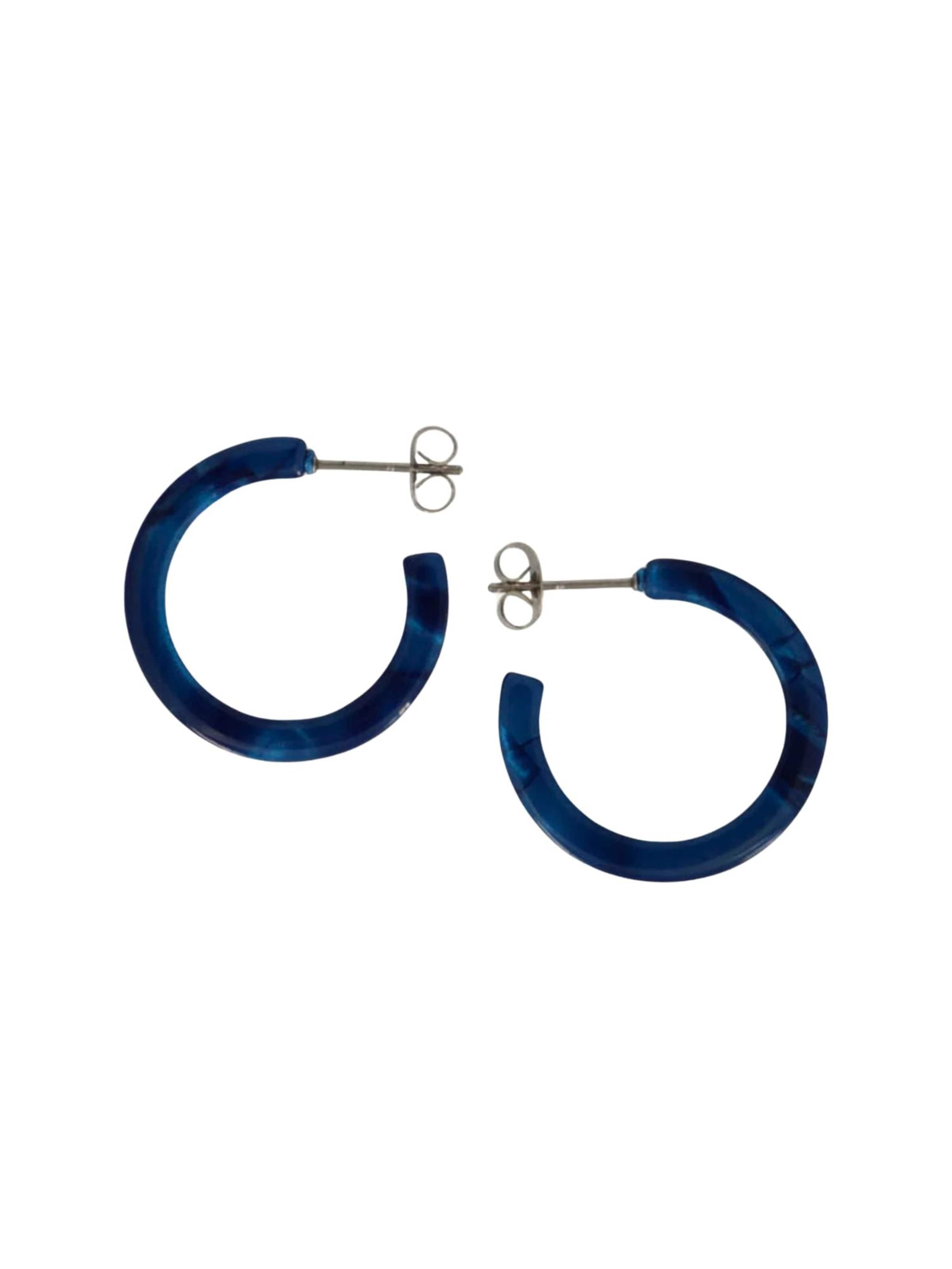 Fräulein Wunder Ohrringe 'Acetat Anni'‌‌‌‌‌‌‌‌‌ in Blau: Vorderseite