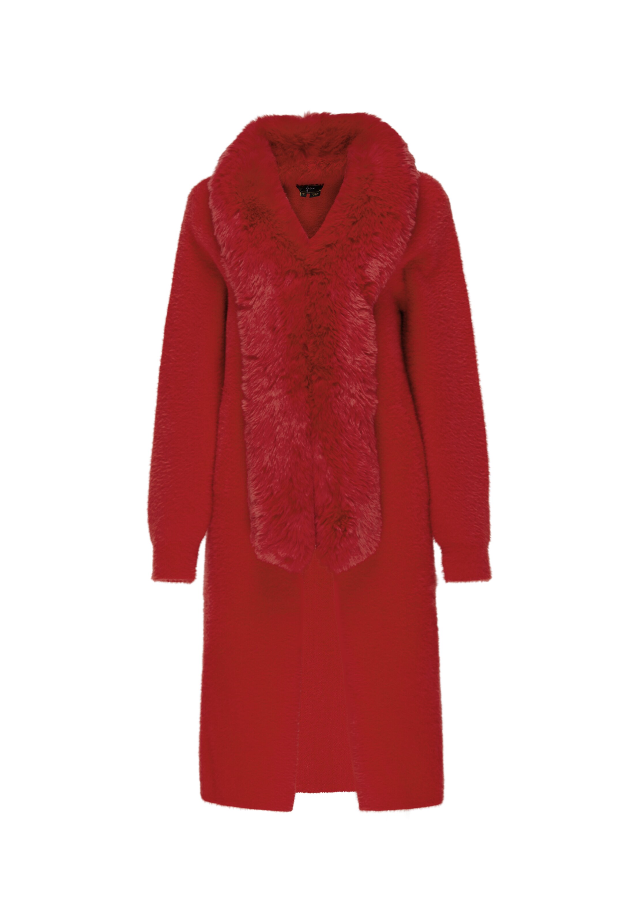 faina - Sobretudo de malha em vermelho: frente